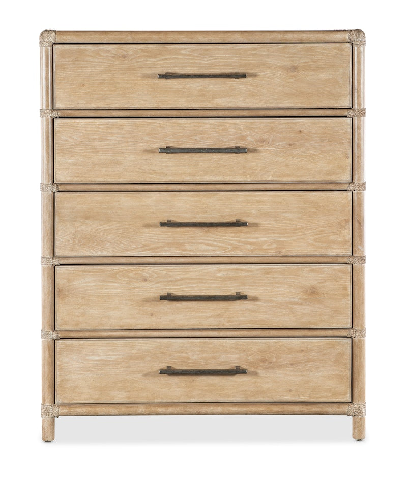 Hooker Furniture Retreat Pole Rattan Five-Drawer Chest 6950-90210-80