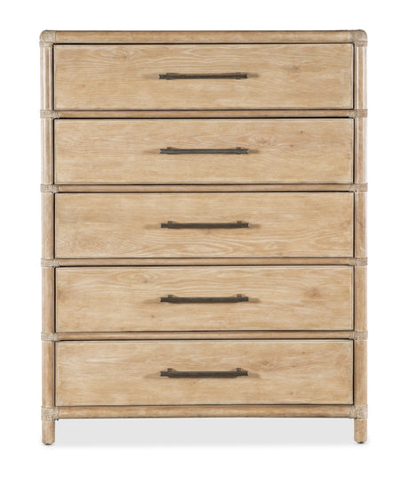 Hooker Furniture Retreat Pole Rattan Five-Drawer Chest 6950-90210-80