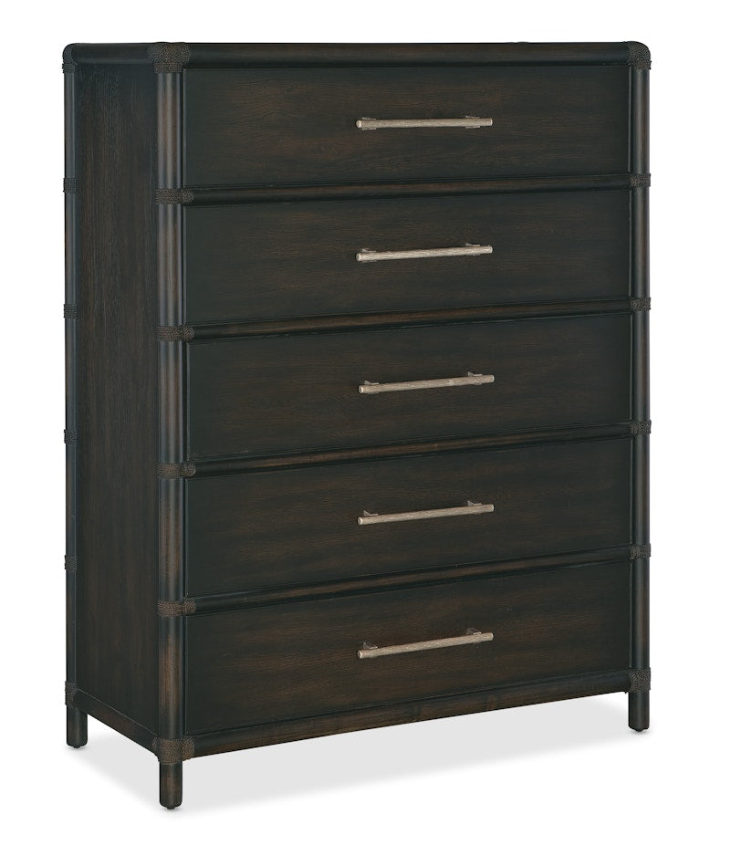 Hooker Furniture Retreat Pole Rattan Five-Drawer Chest 6950-90210-99