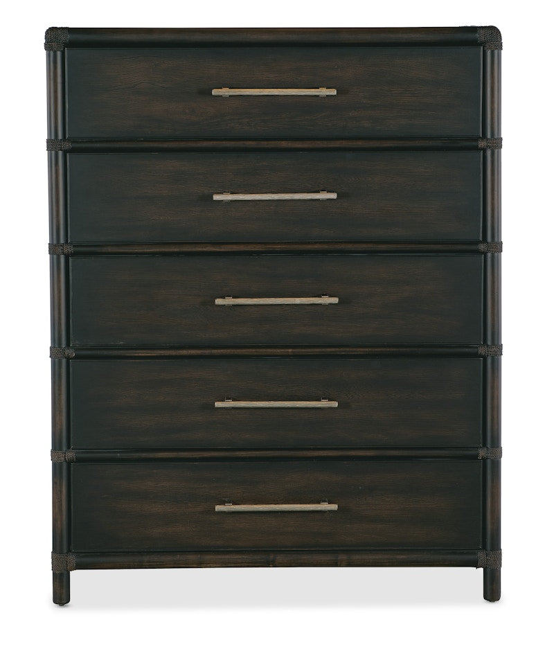 Hooker Furniture Retreat Pole Rattan Five-Drawer Chest 6950-90210-99