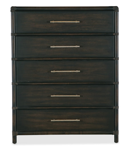 Hooker Furniture Retreat Pole Rattan Five-Drawer Chest 6950-90210-99