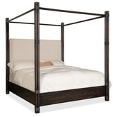 Hooker Furniture Retreat Pole Rattan Cal King Upholstered Poster Bed w/Canopy 6950-90460-99