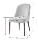 Brie Armless Chair, White, 2 Per Box, Priced Each