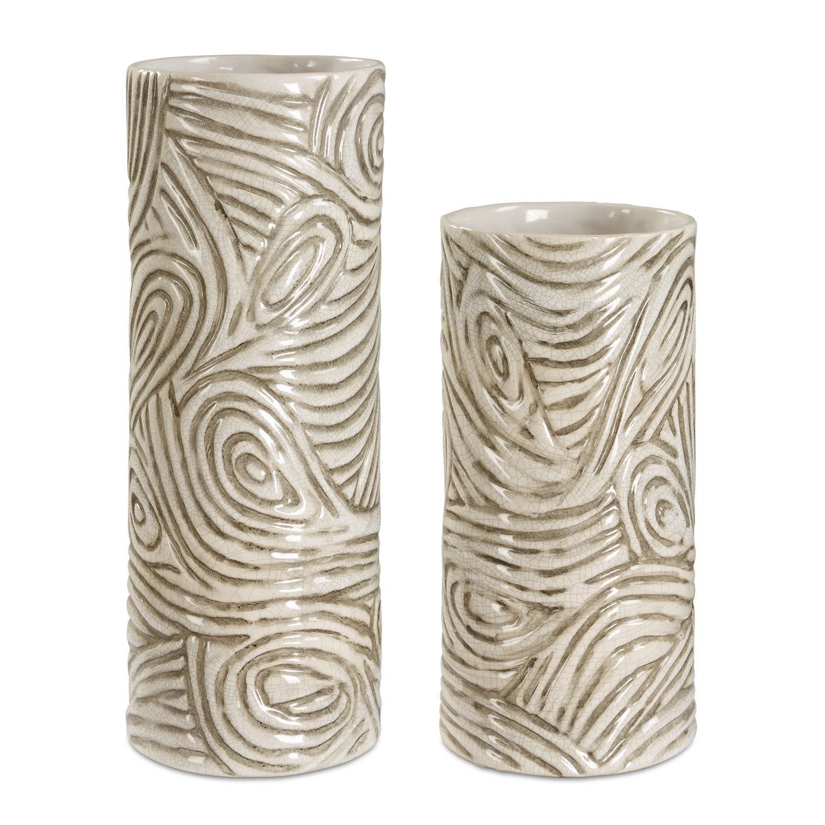 Timber Swirl Vases, S/2 - Kings Fine Art & Decor