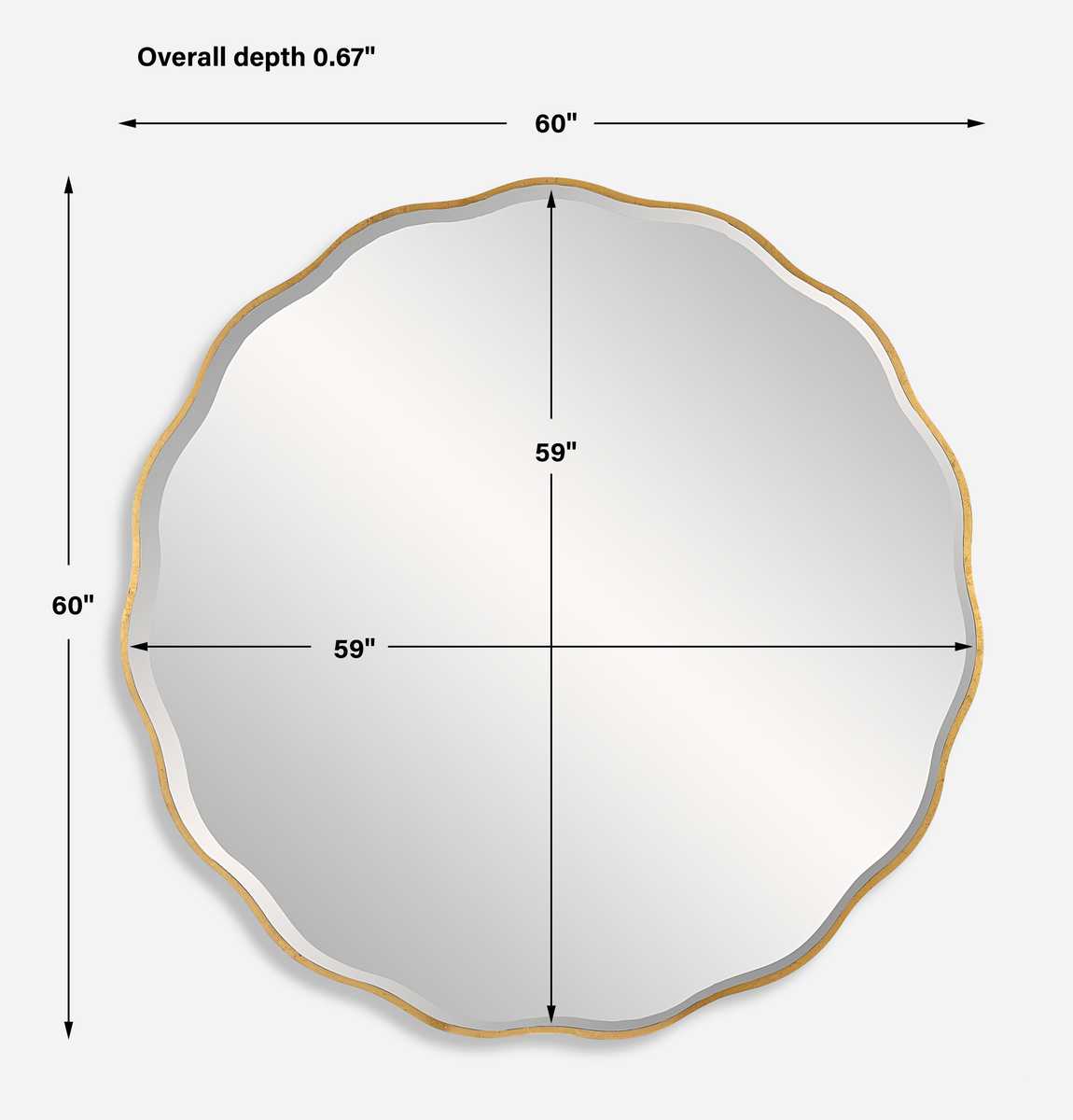 Aneta Large Round Mirror, Gold