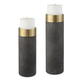 Wessex Candleholders, Gray, S/2 - Kings Fine Art & Decor