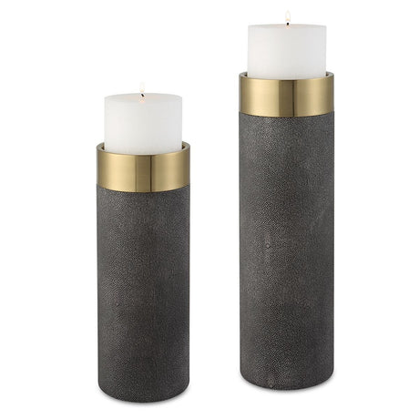 Wessex Candleholders, Gray, S/2 - Kings Fine Art & Decor