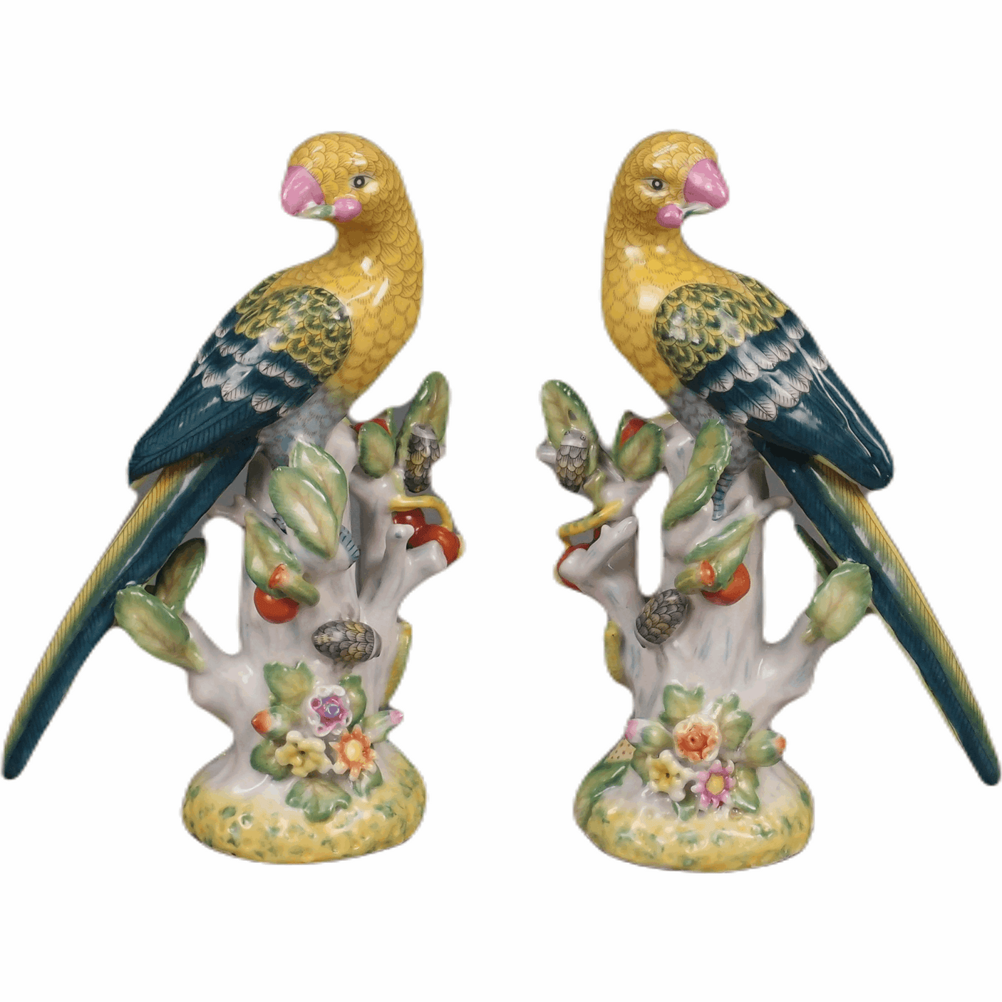 pair-11-porcelain-birds-yellow-green