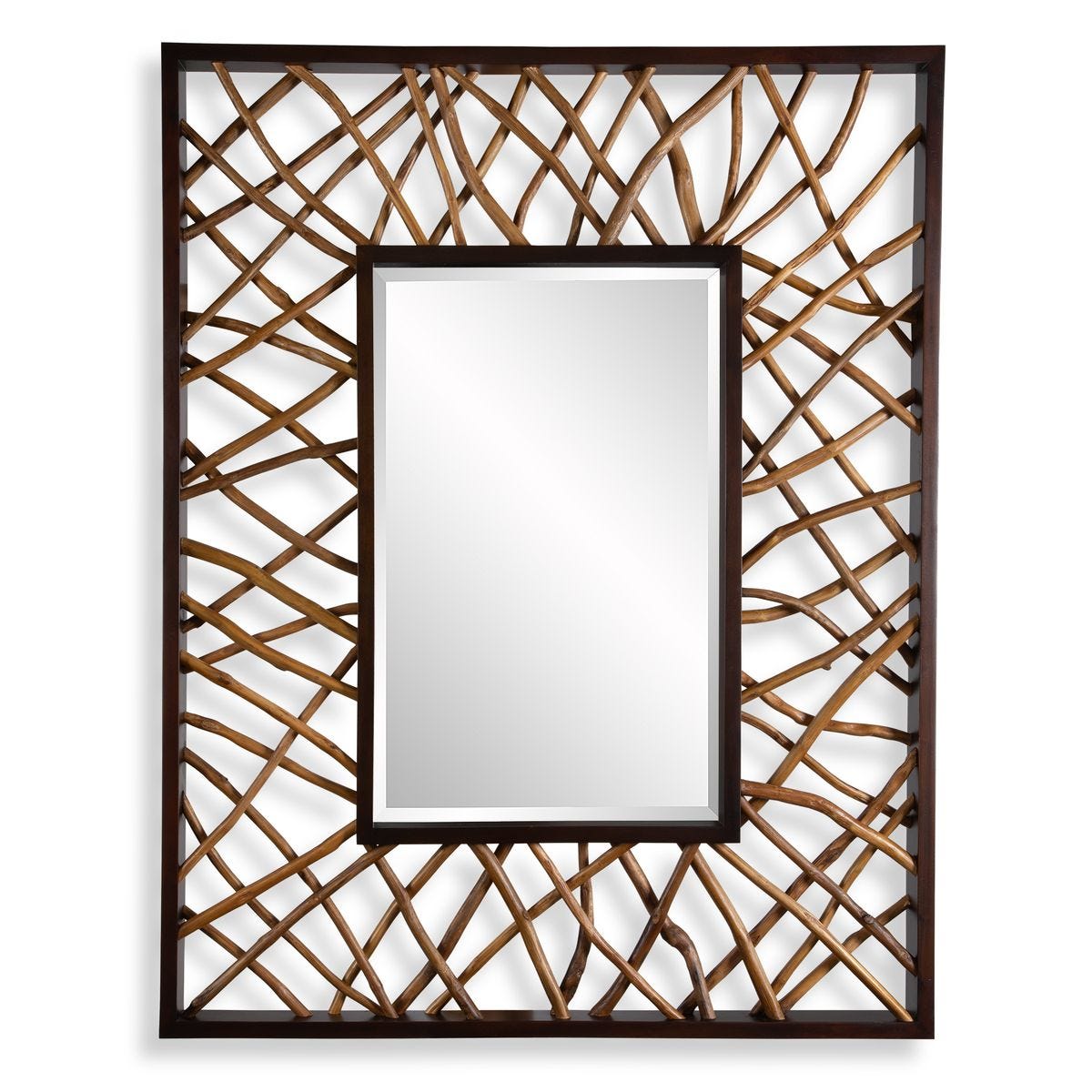 Teak Maze Rectangle Mirror - Kings Fine Art & Decor