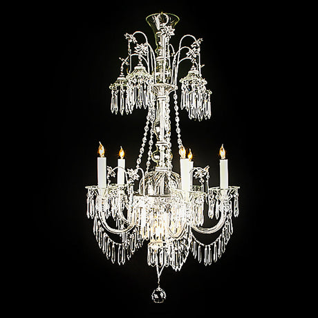 7730-MD0338L5 LT710301 5 Light Crystal Chandelier-Silver Finish (35Hx24D)
