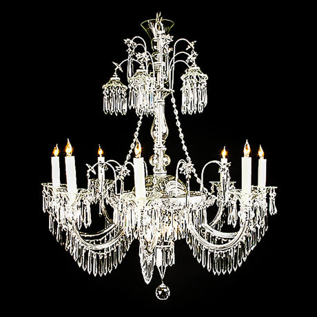 7730-MD0338L9 LT710401 9 Light Crystal Chandelier-Silver Finish (39Hx33D)