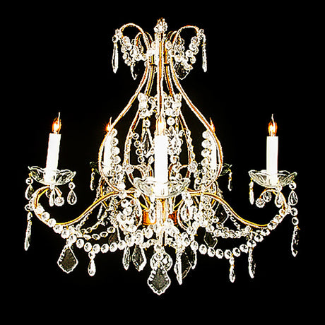 7730-MD0625L5 LT712501 5 Light Beaded Crystal Chandelier (22Hx17D)