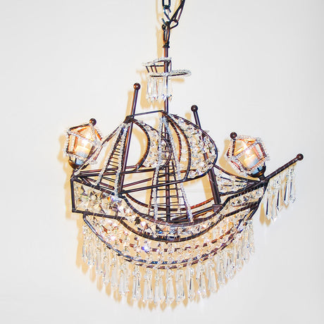 7731-BOATAG LT720101 Small Boat Chandelier In Patinaed Finish (24Hx22Lx10D)