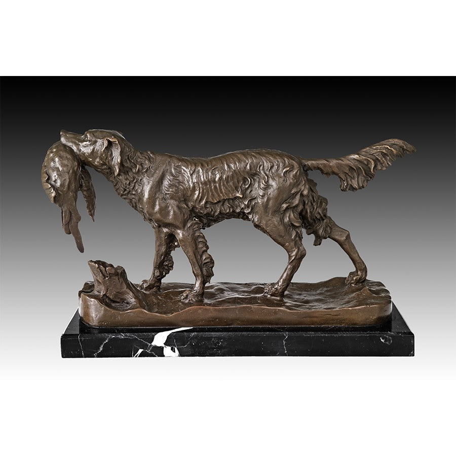 Bronze Hunting Dog with Bird 1