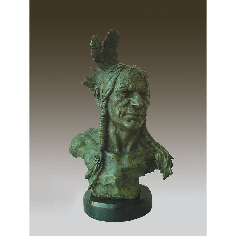 Bronze Native American Bust 