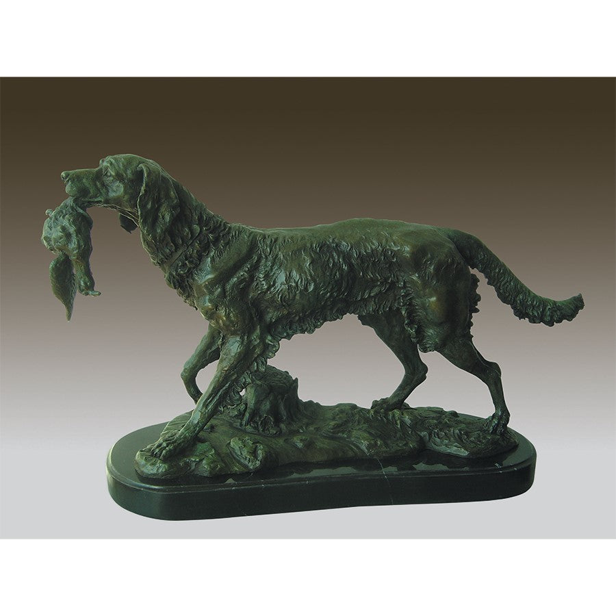 Bronze Hunting Dog with Bird 2