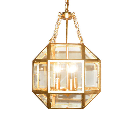 7747-104L3GL LT760502 3 Light Iron Chandelier w/Gold Leaf Finish (22Hx14D)