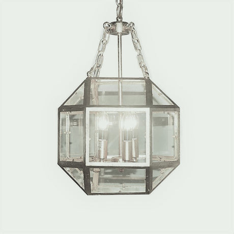 7747-104L3NI LT760503 3 Light Iron Chandelier w/Nickel Finish (22Hx14D)