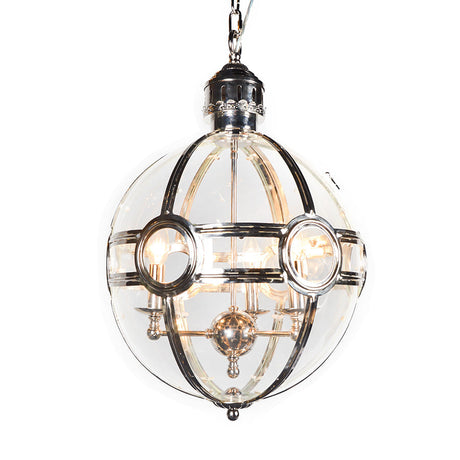 7747-108L3NI LT760801 3 Light Iron Chandelier w/Nickel Finish (25Hx16D)