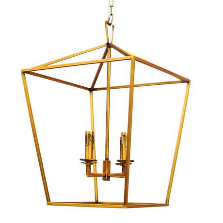 7749-815L4GAB LT780701 4 Light Chandelier Gold w/Antique Brass Dishes (25Hx17Wx17D)