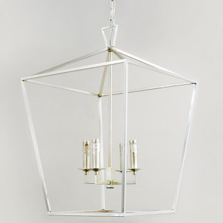 7749-815L4SS LT780703 4 Light Chandelier In Silver w/Silver Finish Dishes (25Hx17Wx17D)