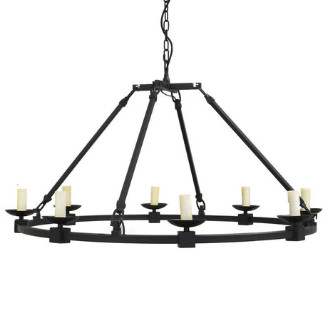 7749-816L8 LT780801 8 Light Black Chandelier (23Hx39D)