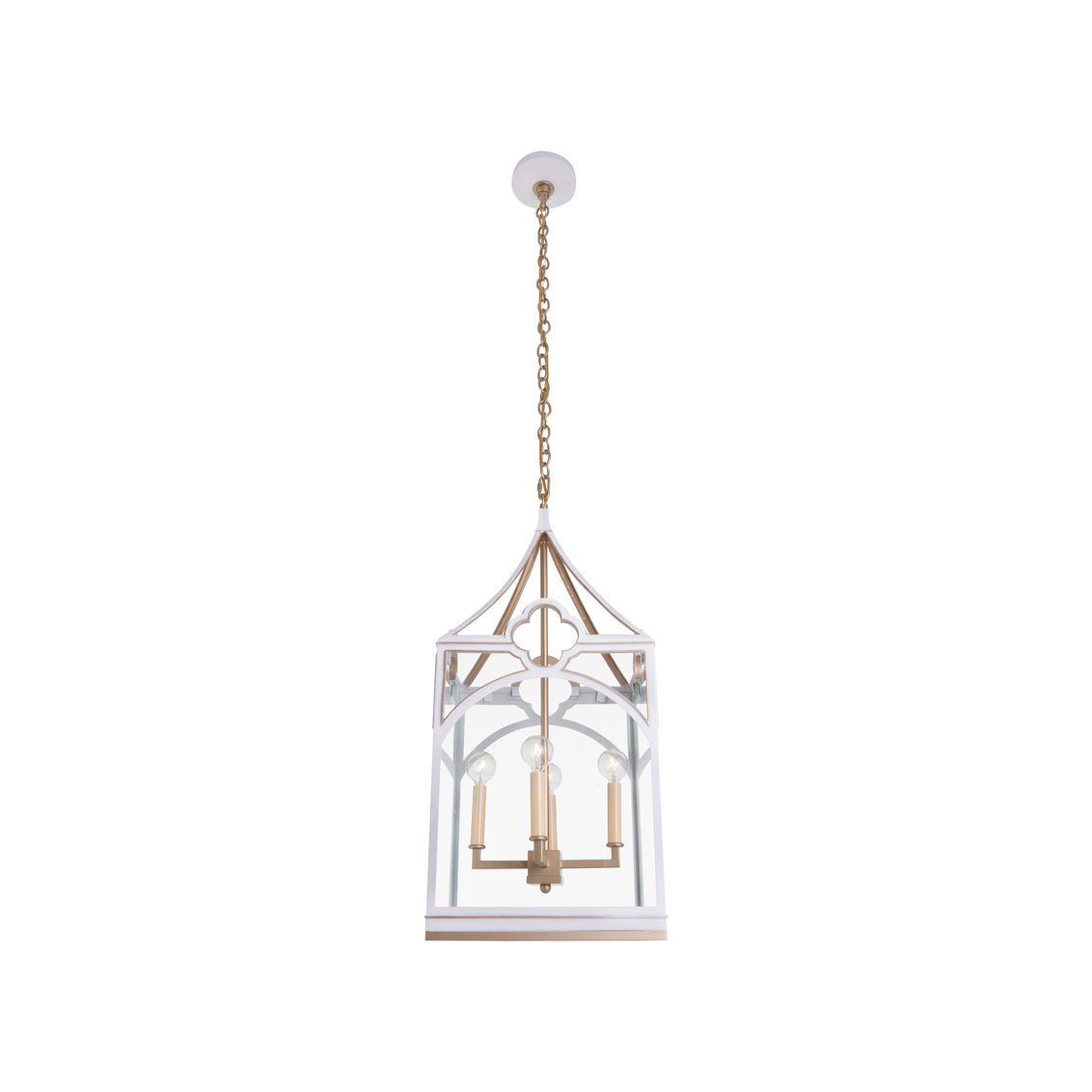 Quatrefoil Lantern - White