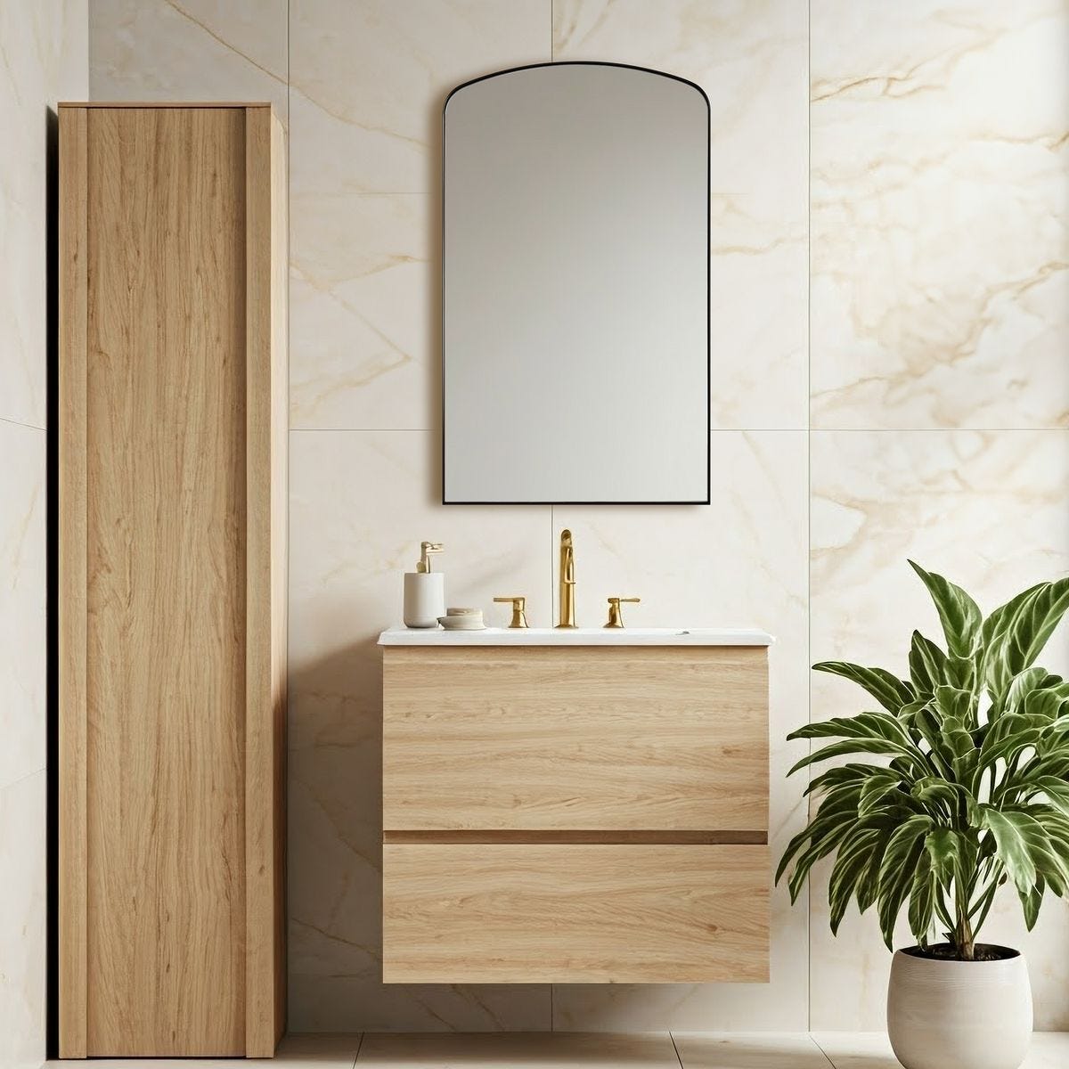 Tordera Arch Mirror, Black