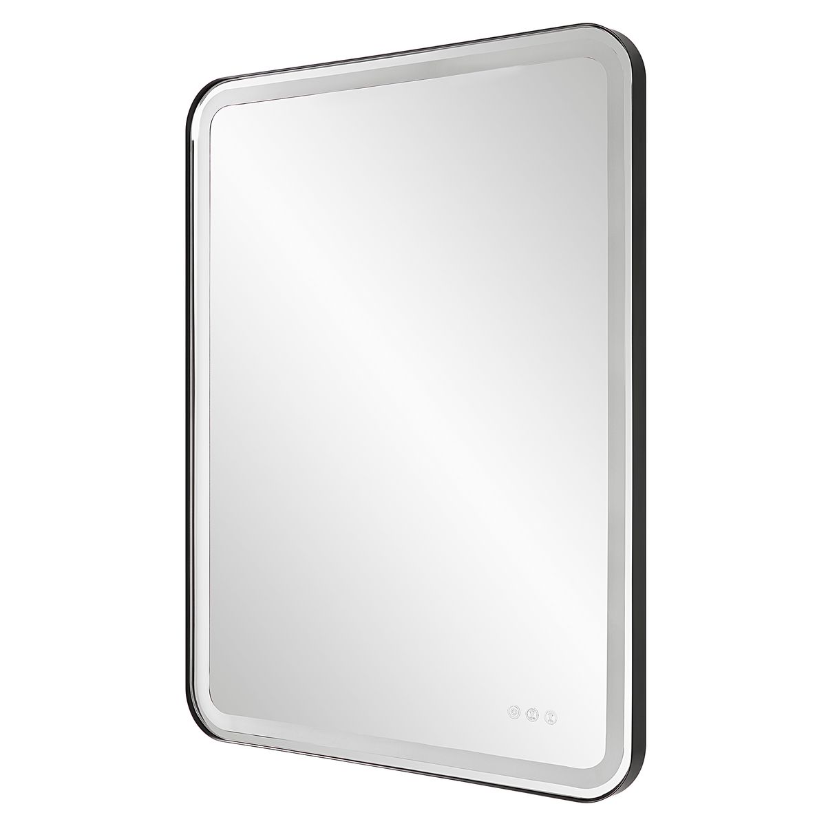 Crofton Lighted Large Mirror, Black