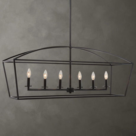 Clayton, 6 Lt Linear Chandelier - Kings Fine Art & Decor