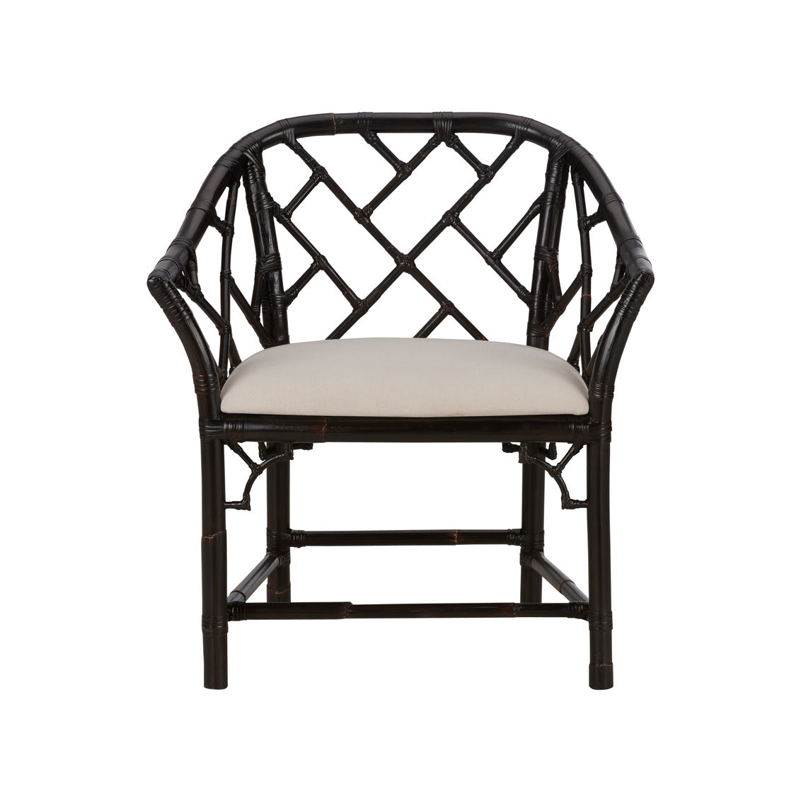 Chippendale Bamboo Arm Chair - Cracked Pepper
