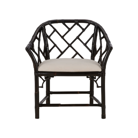 Chippendale Bamboo Arm Chair - Cracked Pepper