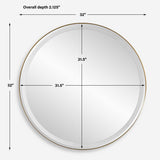 Crofton Lighted Round Mirror, Brass