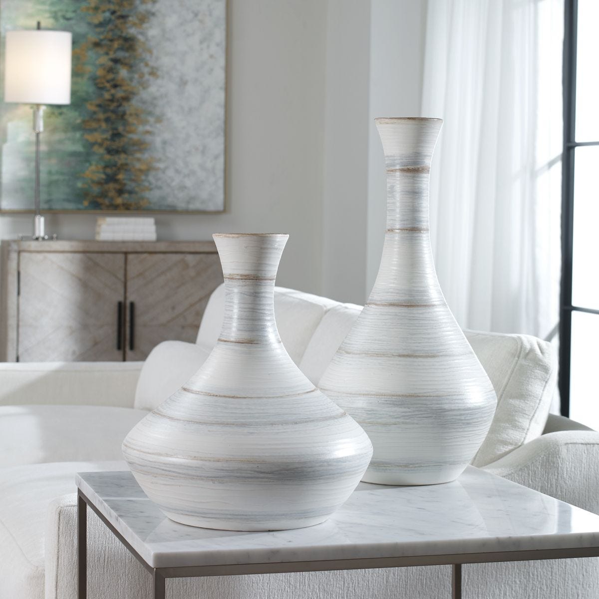 Potter Outdoor Vases, S/2