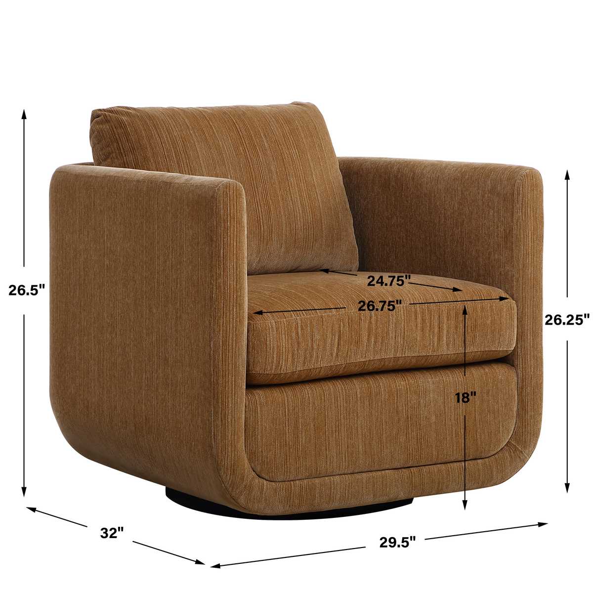 Abound Swivel Chair, Ginger