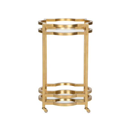 Quatrefoil Bar Cart - Gold