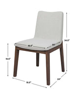 Delano Armless Chair, Walnut, 2 PER BOX, Priced Each