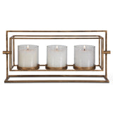 Wenman Triple Candleholder, Gold - Kings Fine Art & Decor