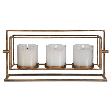 Wenman Triple Candleholder, Gold - Kings Fine Art & Decor
