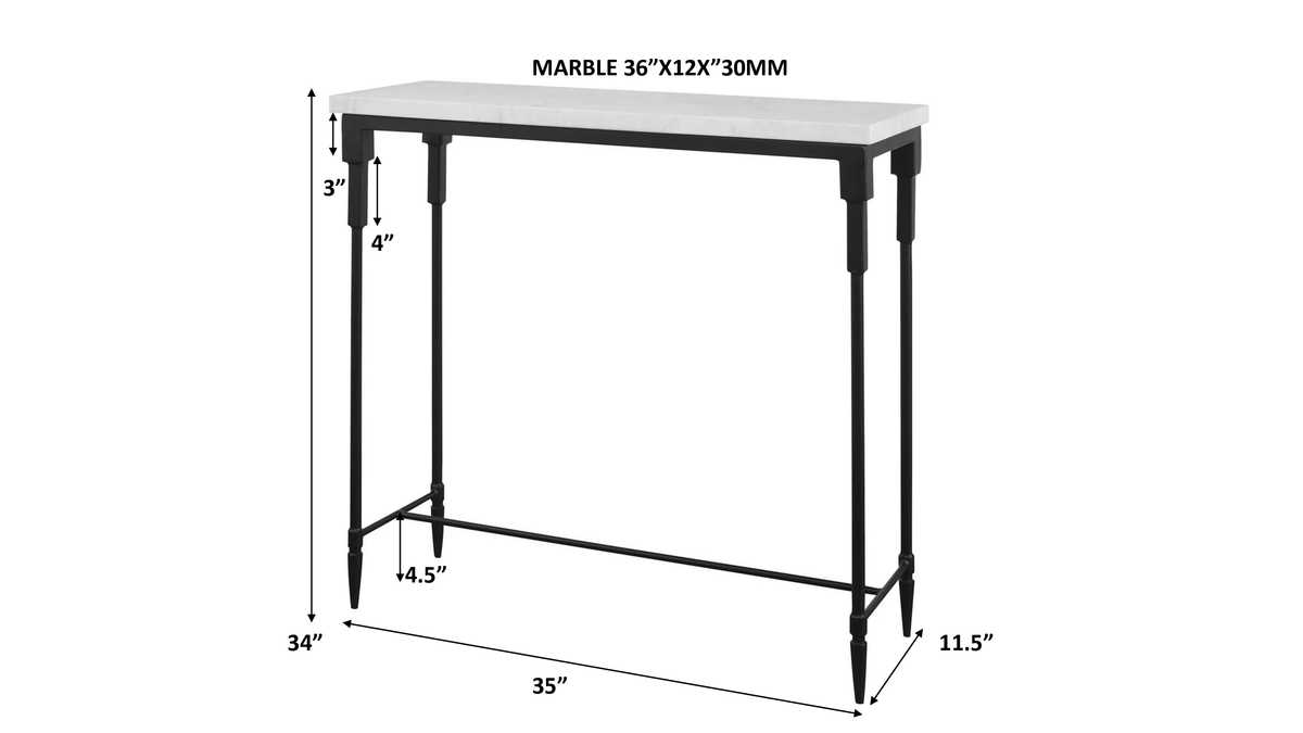 Bourges Console Table, 2 Cartons