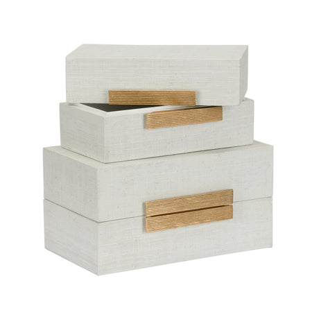 Raffia Boxes - White (S2)