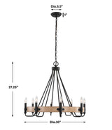 Deschutes, 8 Lt Chandelier