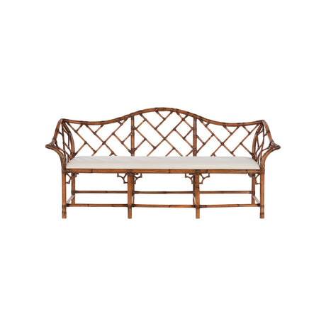 Chippendale Bamboo Settee -Brown