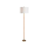 Amelia Rattan Floor Lamp - Aged Brass