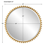 Taza Round Mirror, Gold