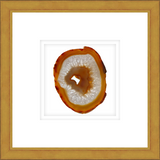 ASAM02 - FRAMED AMBER AGATE SLICE Shadow box hand framed in a traditional gold frame. Finished Size: W 16.00 in x H 16.00 in