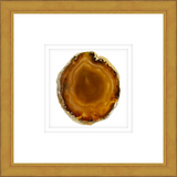 ASAM03 - FRAMED AMBER AGATE SLICE Shadow box hand framed in a traditional gold frame. Finished Size: W 16.00 in x H 16.00 in