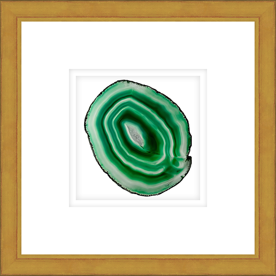 ASGR01 - FRAMED AMBER AGATE SLICE Shadow box hand framed in a traditional gold frame. Finished Size: W 16.00 in x H 16.00 in