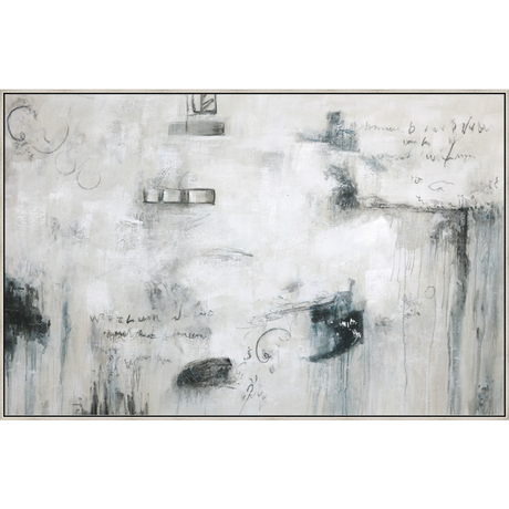 EAHPC22001 - ELEMENTAL I framed floating in a contemporary silver frame. Finished Size: W 84.00 in x H 54.00 in