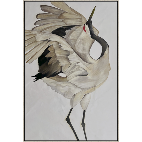 EAHPC22017 - HERON I framed floating in a contemporary silver frame. Finished Size: W 50.00 in x H 75.00 in